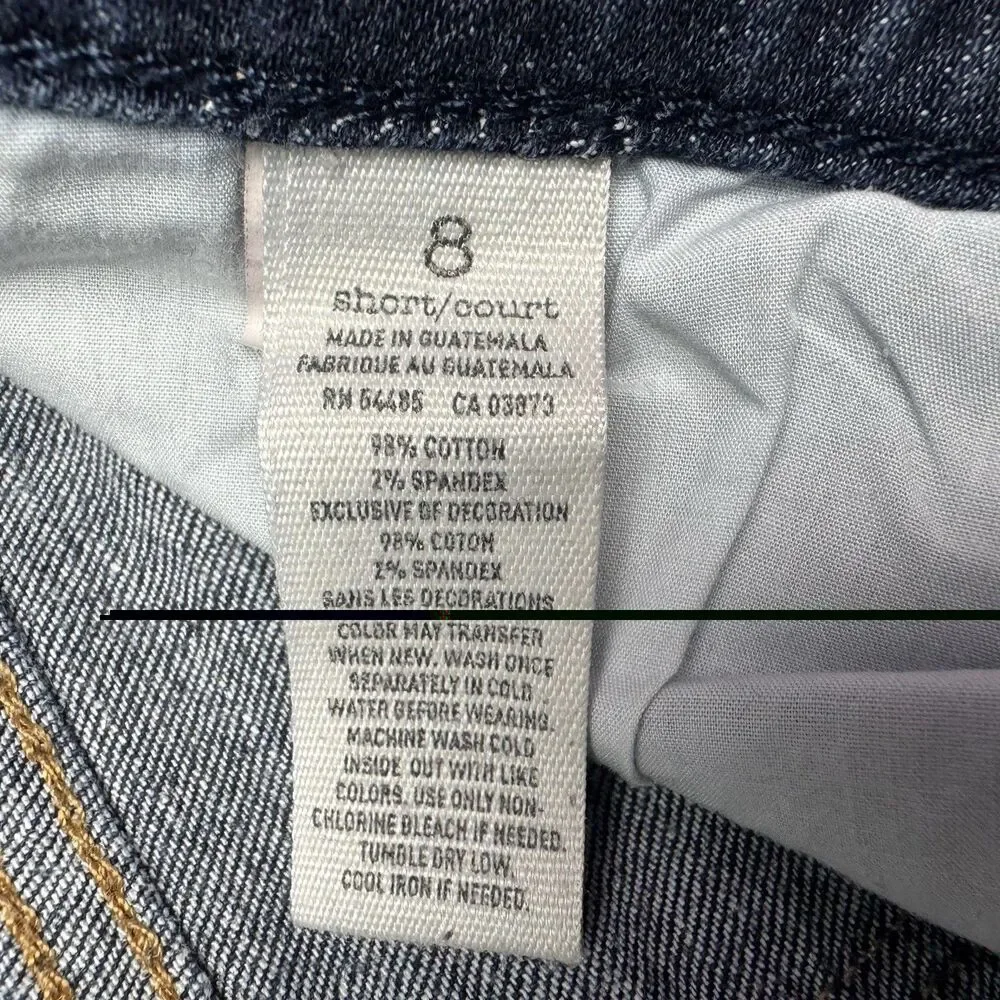 American Eagle Women's Skinny Stretch Short Jeans Dark Wash Blue Size 8